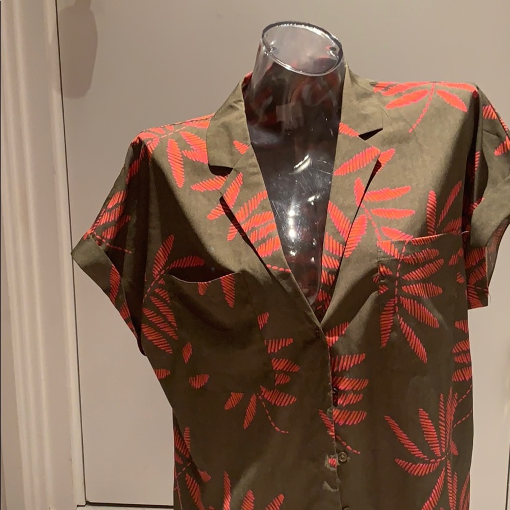 A new day patterned short sleeve button down